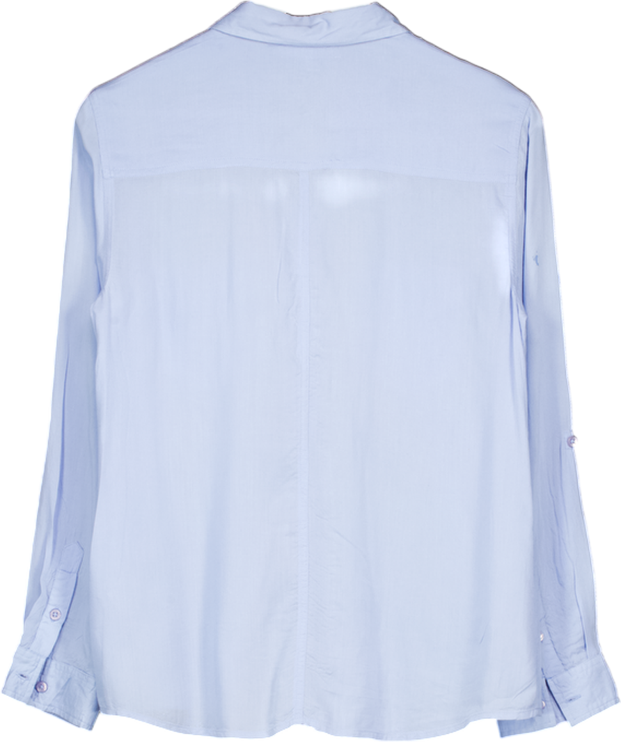 MELISSA ODABASH Baby Blue 100% Viscose Beach Shirt UK S