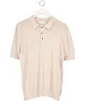 REISS Beige Slim Fit Knitted Polo Shirt UK M
