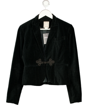 Polo Ralph Lauren Black Vintage Cotton Velvet Frog Fastening Blazer UK XS