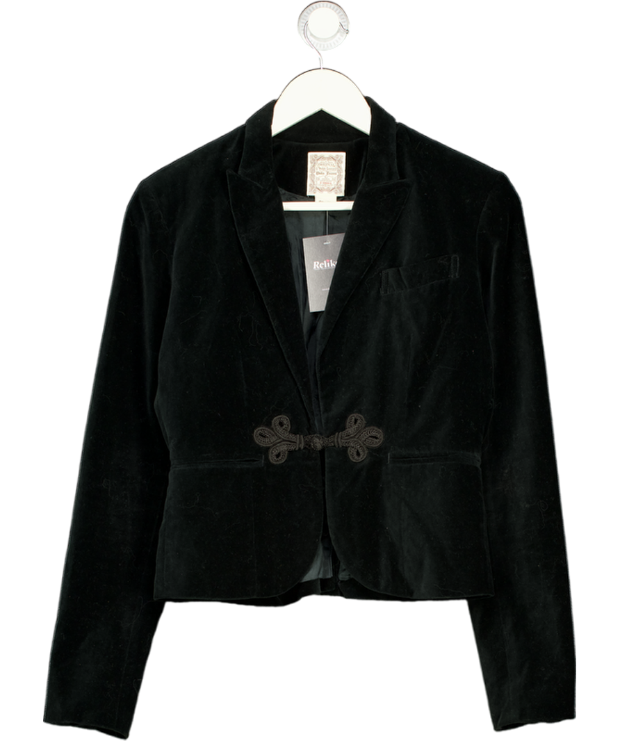 Polo Ralph Lauren Black Vintage Cotton Velvet Frog Fastening Blazer UK XS