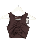 LIVE THE PROCESS Brown Ruch Front Crop Top UK XS