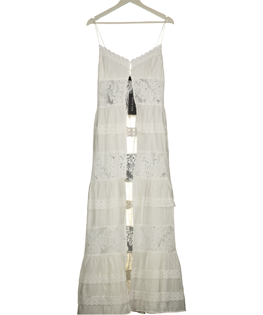 WHITE FOX Lost Nights Longline Top Ivory White UK M