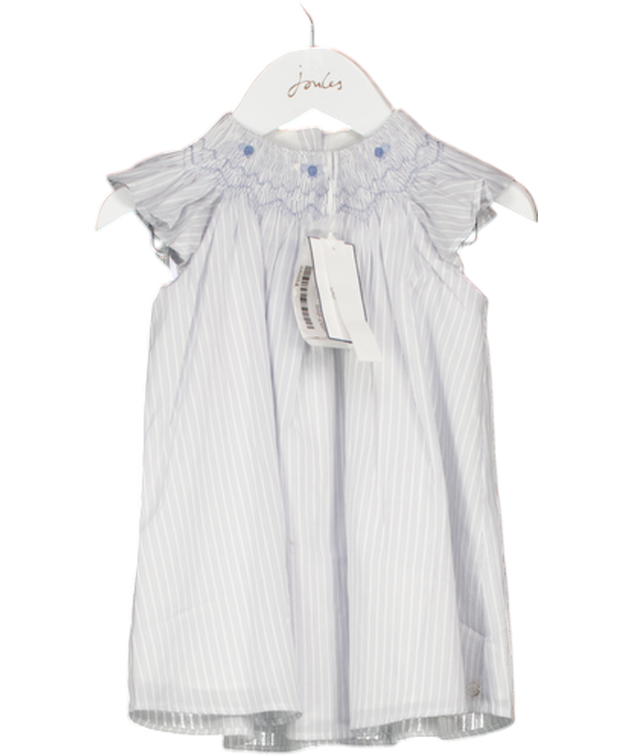 Tartine et Chocolat White Lavande Striped Embroidered Smocked Dress 6-9 Months