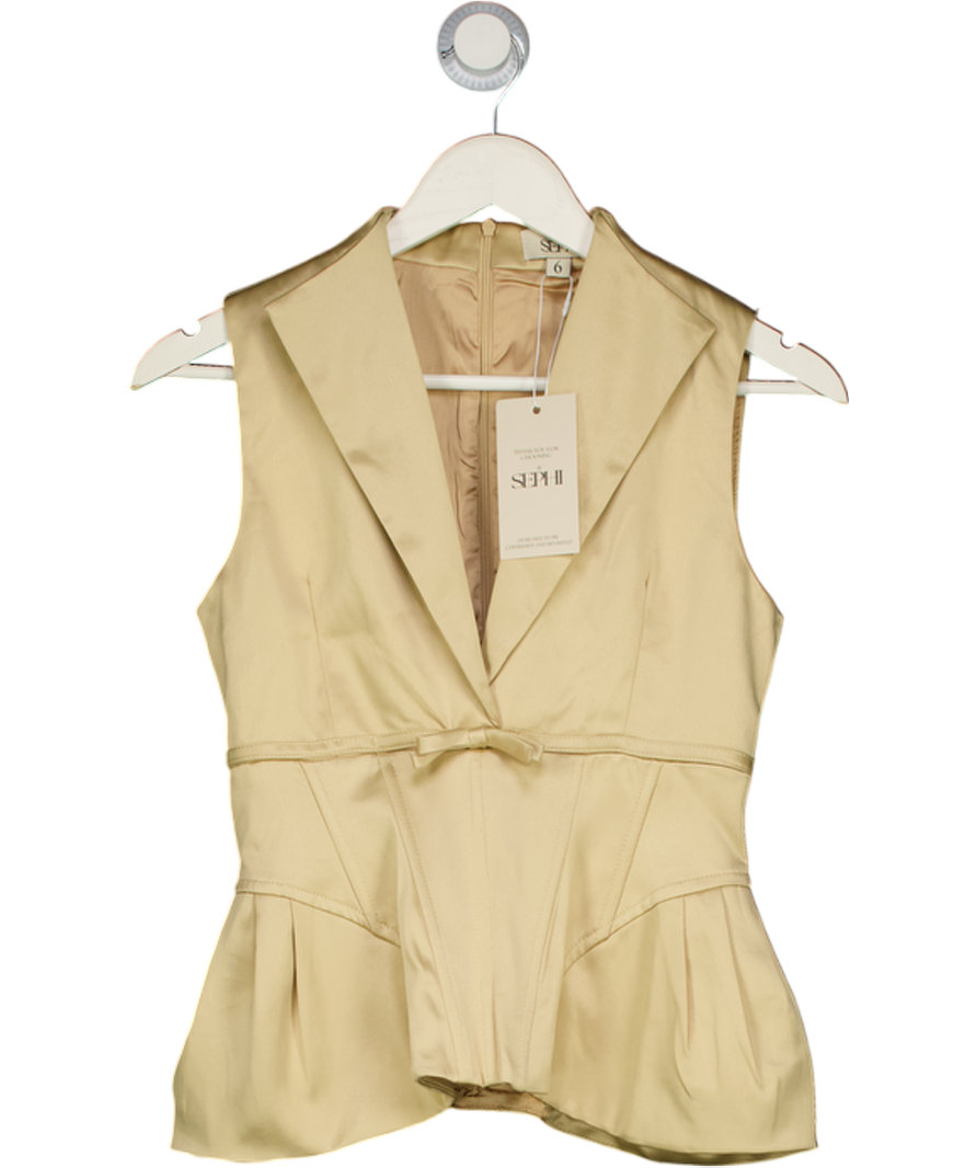 SEPHI Yellow Satin The Starlet Top UK 6