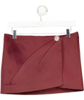 MURCI Burgundy Red Embellished Rhone Satin Wrap Mini Skirt UK 8
