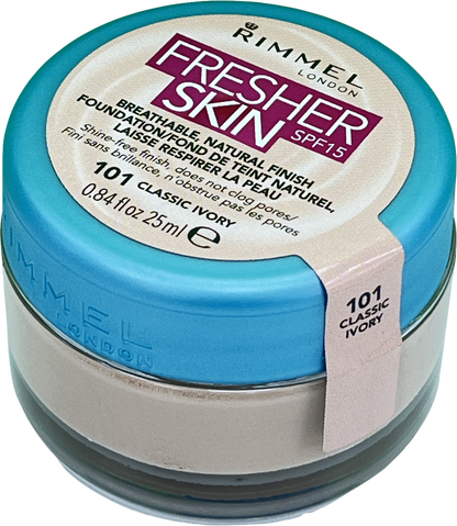 Rimmel Fresher Skin Spf15 Breathable Natural Finish Foundation 25ML -CHOOSE SHADE