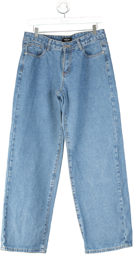 White Fox Blue Bring The Style High Rise Wide Leg Jeans UK M
