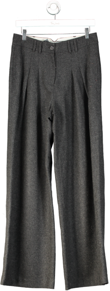 wat the brand Grey Sulvam Flano Piping Wide Leg Trousers UK 10