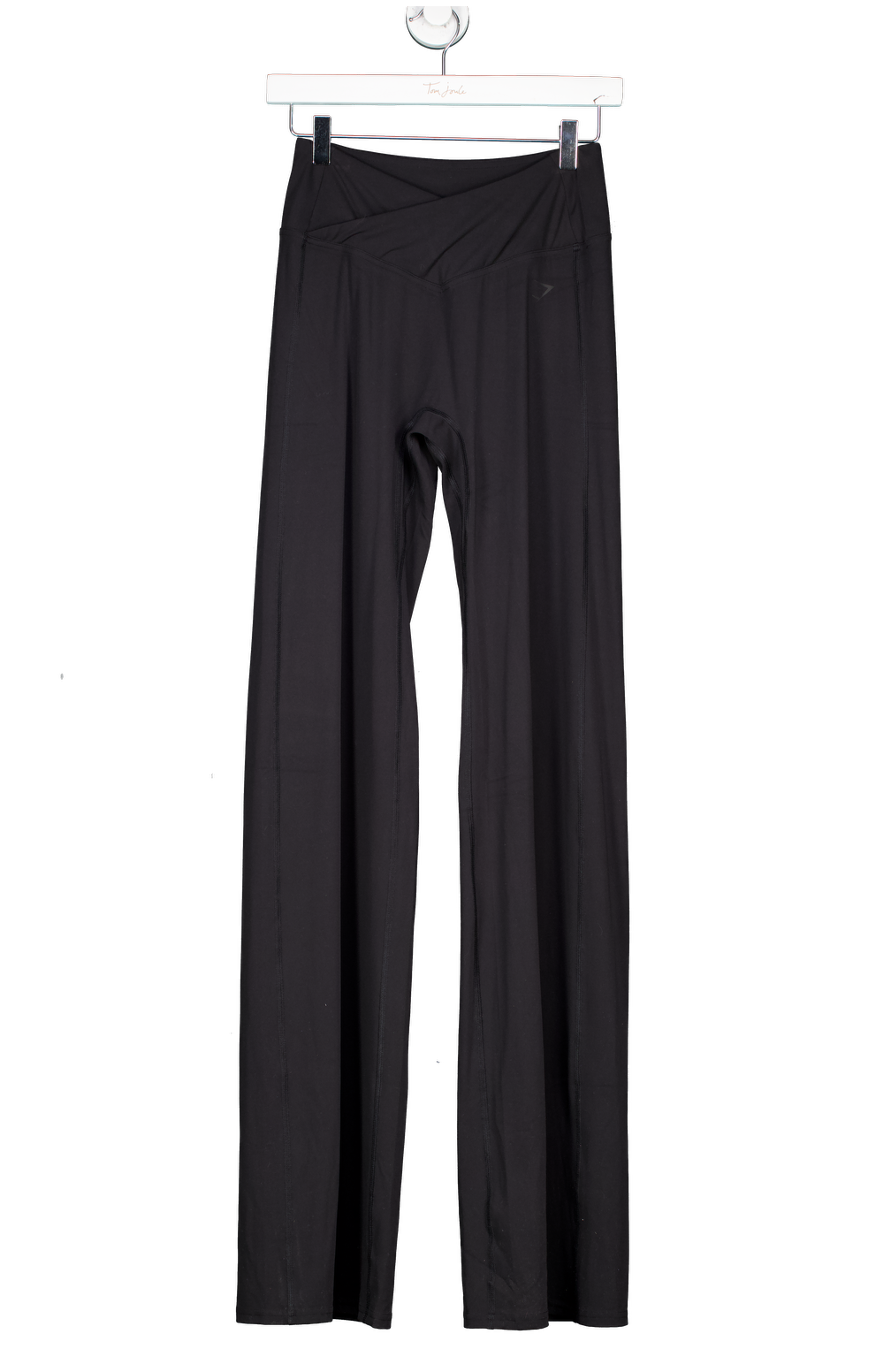 gymshark Black Crossover Regular Flared Leggings UK M