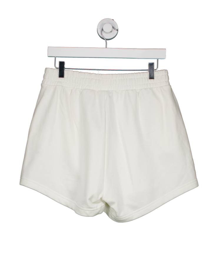 gymshark White Care Label Graphic Brushed Shorts UK M