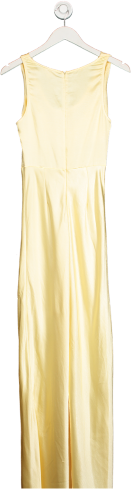 six stories Yellow Myah Cowl Front Satin Bridesmaid Dress - Butter Lemon UK 8
