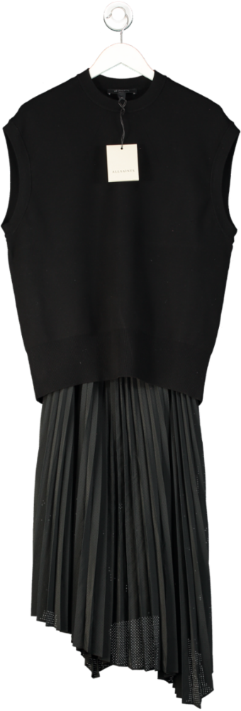 All Saints Black Leia Harley Dress UK S