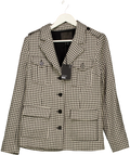 PAIGE Skyler Houndstooth Jacket Black White UK S