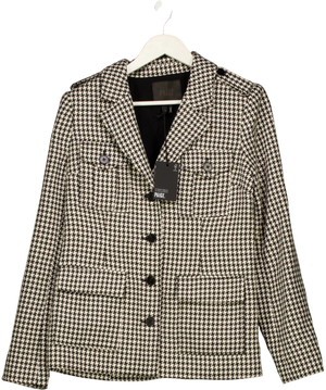 PAIGE Skyler Houndstooth Jacket Black White UK S