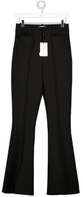 REISS Flared High Rise Trousers In Black UK 8