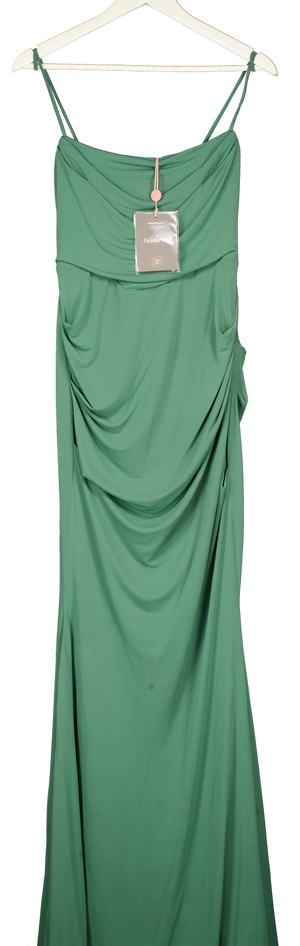HOUSE OF CB Green Milena Forest Corset Maxi Dress UK M