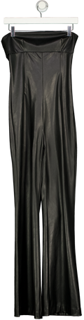 ZARA Black Faux Leather Bandeau Jumpsuit UK S