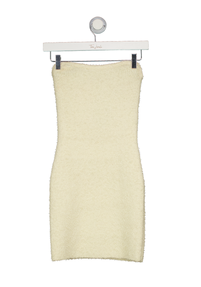 Alix NYC Cream Textured Knit Bandea Mini Dress UK XS
