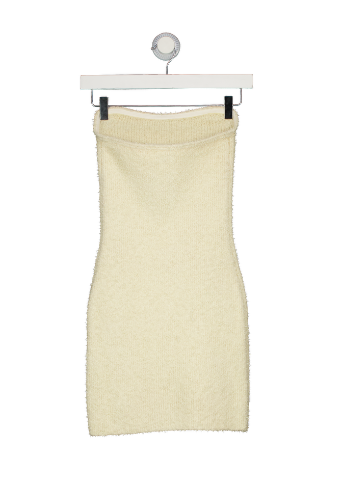 Alix NYC Cream Textured Knit Bandea Mini Dress UK XS