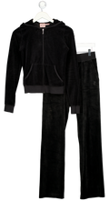JUICY COUTURE 2-piece Black Velour Tracksuit Set UK S