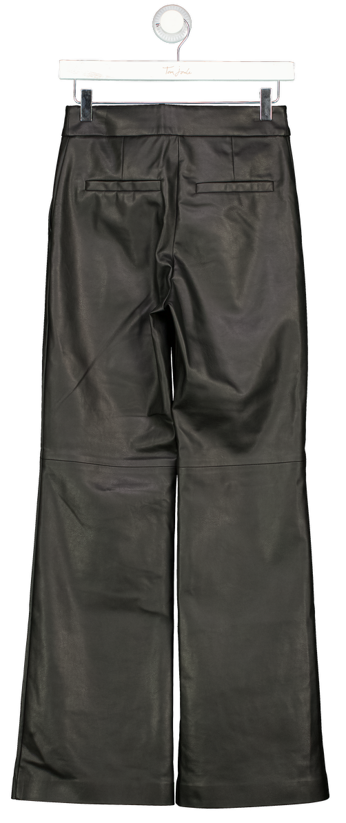 H&M Black Faux Leather Bootcut Trousers UK 4