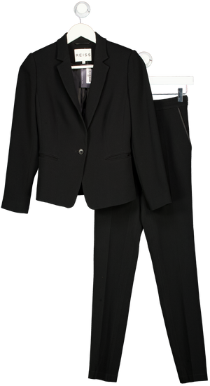 REISS 2-piece Black Lillian Blazer And Slim Leg Trouser Suit UK XXS-XS