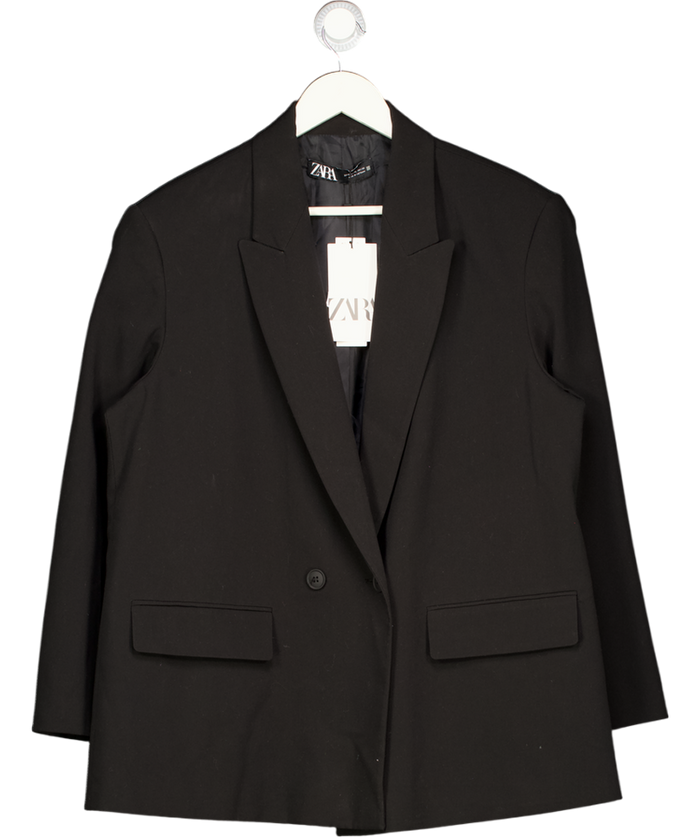 ZARA Black Double Breasted Blazer UK XL