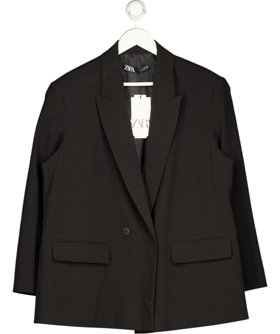 ZARA Black Double Breasted Blazer UK XL