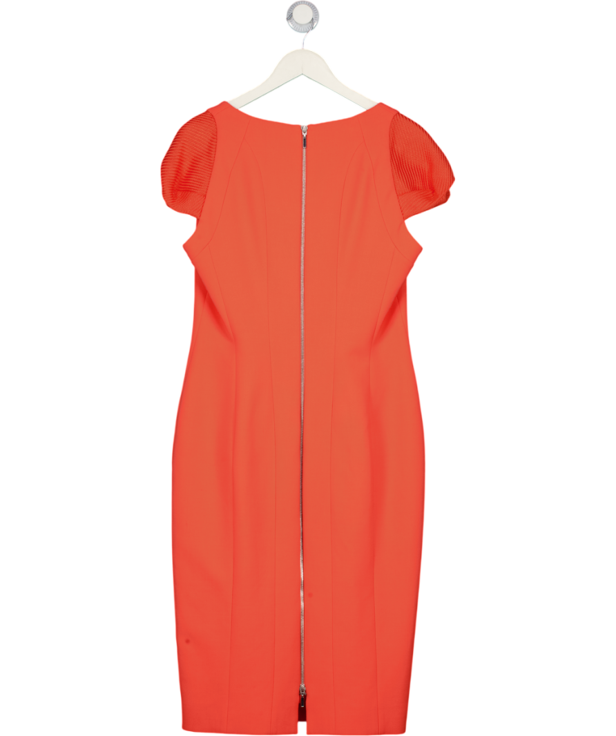 AMANDA WAKELEY Orange Cap Sleeve Midi Dress UK 14