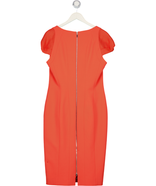 AMANDA WAKELEY Orange Cap Sleeve Midi Dress UK 14