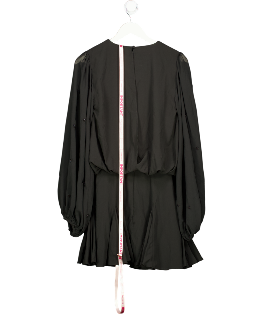 House of CB Black Gianna Beaded Georgette Mini Dress UK XS