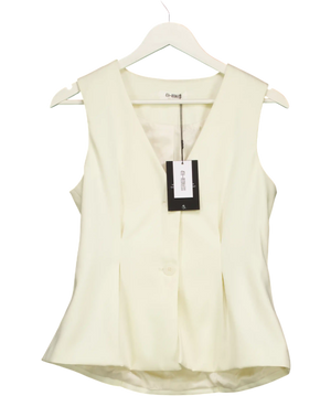 4th & Reckless Mila Tailored Cinched Waistcoat Cream UK 12
