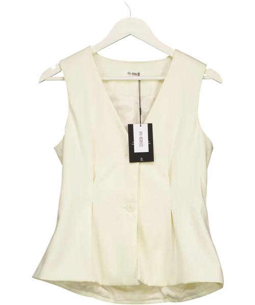 4th & Reckless Mila Tailored Cinched Waistcoat Cream UK 12