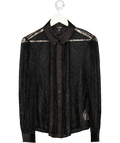 Pour Moi Black Lace And Satin Sheer Shirt UK 12