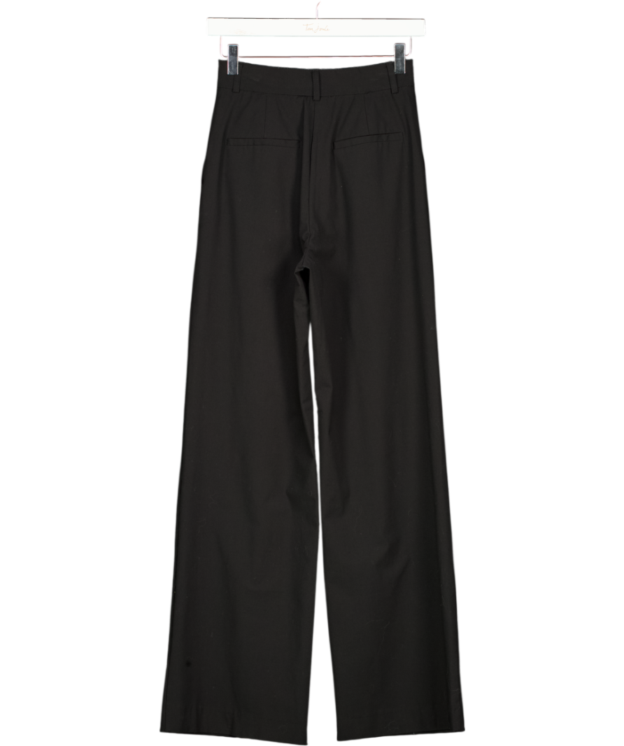 ZARA Black Pleat Front Wide Leg Trouser UK XS