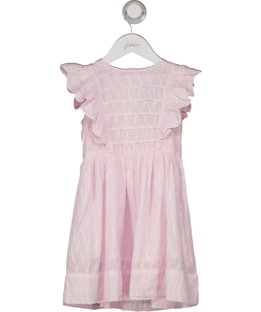 MORLEY Pink Ruffle Sleeve Embroidered Cotton Dress 6 Years
