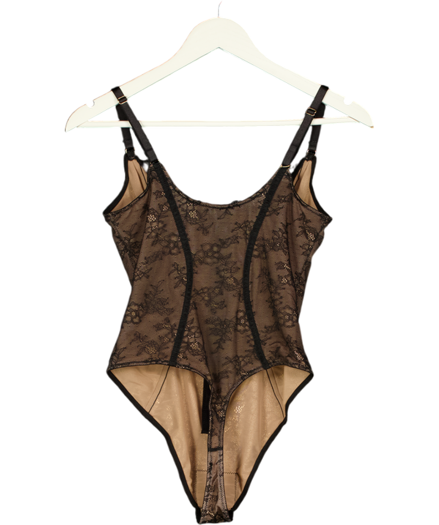 SHAPELLX Black Lace Tummy Control Thiong Bodysuit UK S