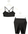 Alo Black Soft Sculpt High-waist Precision Shorts With Sports Bra UK XS