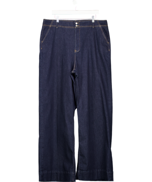 Mint Velvet Tailored Wide Leg Jeans, Blue Navy UK 18