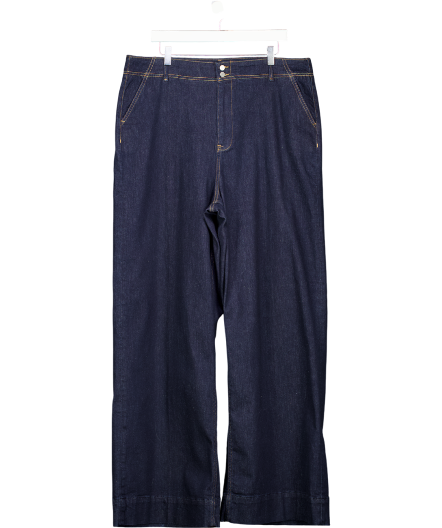 Mint Velvet Tailored Wide Leg Jeans, Blue Navy UK 18