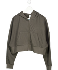 My protein Grey Hybrid Cropped Zip Through Hoodie UK S