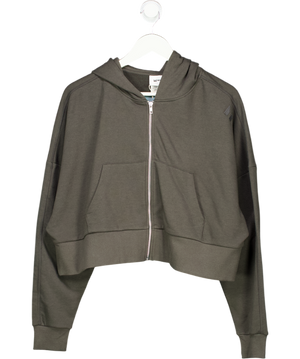 My protein Grey Hybrid Cropped Zip Through Hoodie UK S