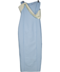 Karen Millen Blue Figure Form Bandage Asymmetric Strap Knit Midi Dress UK M