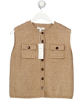M&S Beige Button Detail Sleeveless Knit UK S