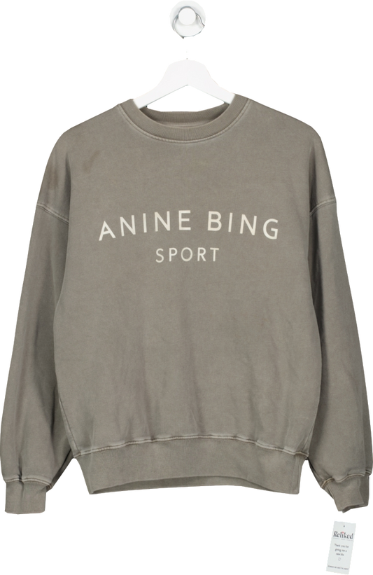 Anine Bing Green Classic Crew Neck Sweater UK S