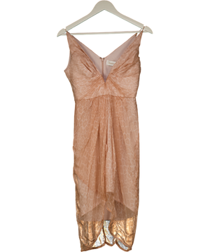 Zimmermann Orange Peach Silk Chiffon Leopard Plinge Front Print Dress Sz0 UK 8