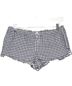 Brandy Melville Blue Frill Check Shorts UK XS/S