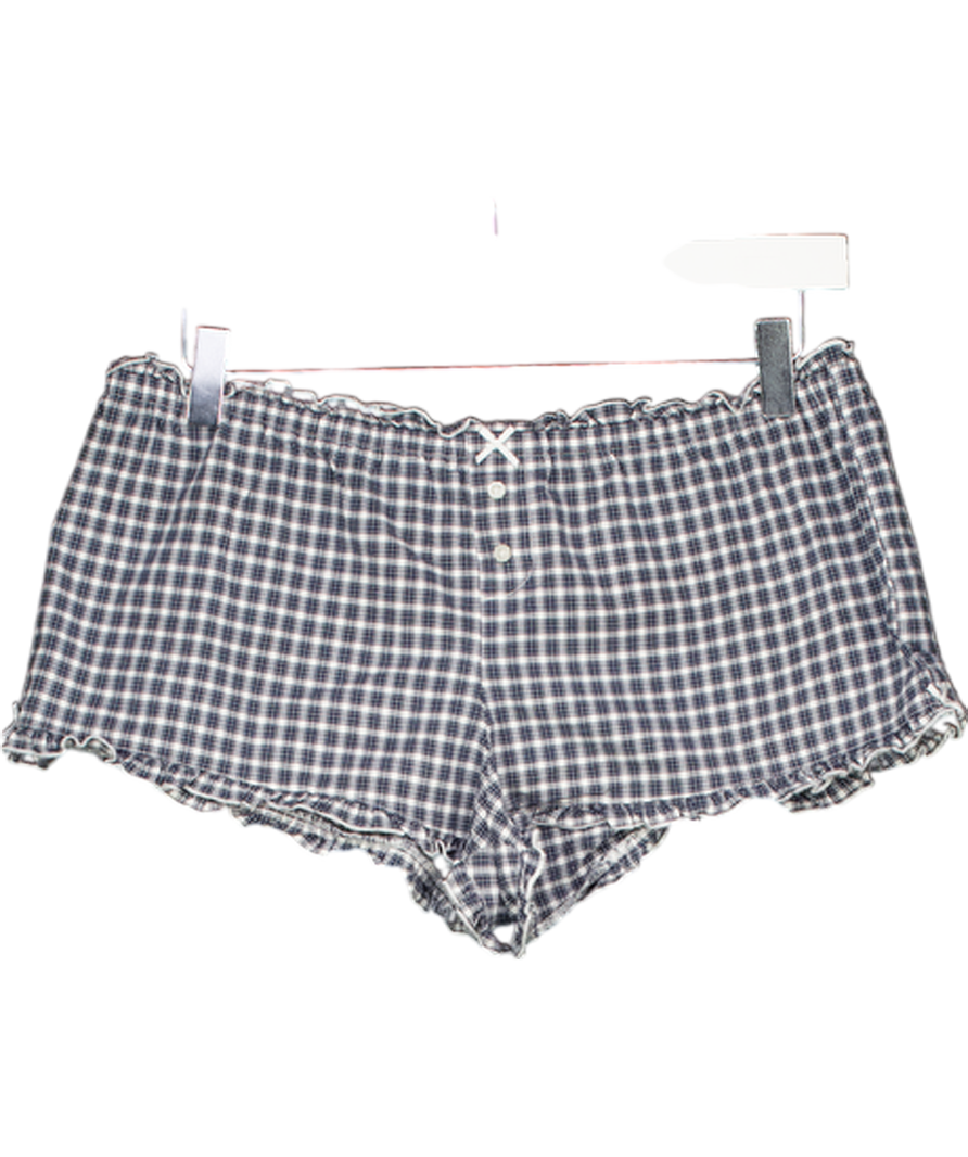 Brandy Melville Blue Frill Check Shorts UK XS/S