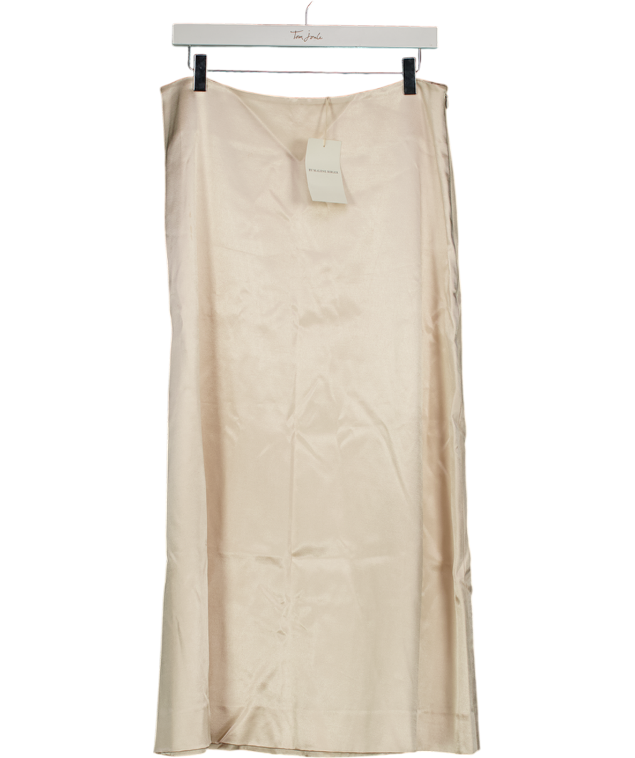 MALENE BIRGER Cream Luxury Viscose Satin Midi Skirt UK 12