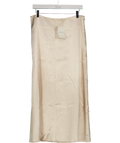 MALENE BIRGER Cream Luxury Viscose Satin Midi Skirt UK 12